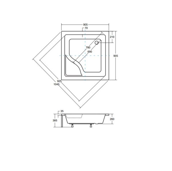 Dushialus 90x90x24 koos esipaneeliga - 13114 - Image 3